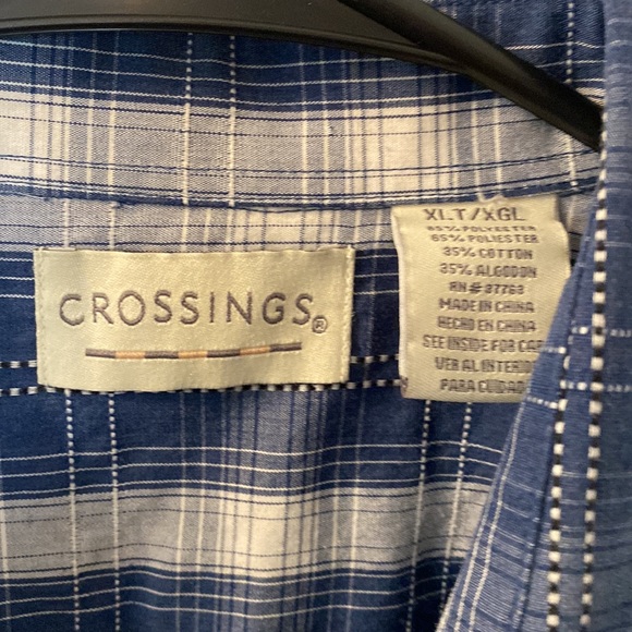 Crossings plaid button down shirt size XLT - Picture 3 of 5